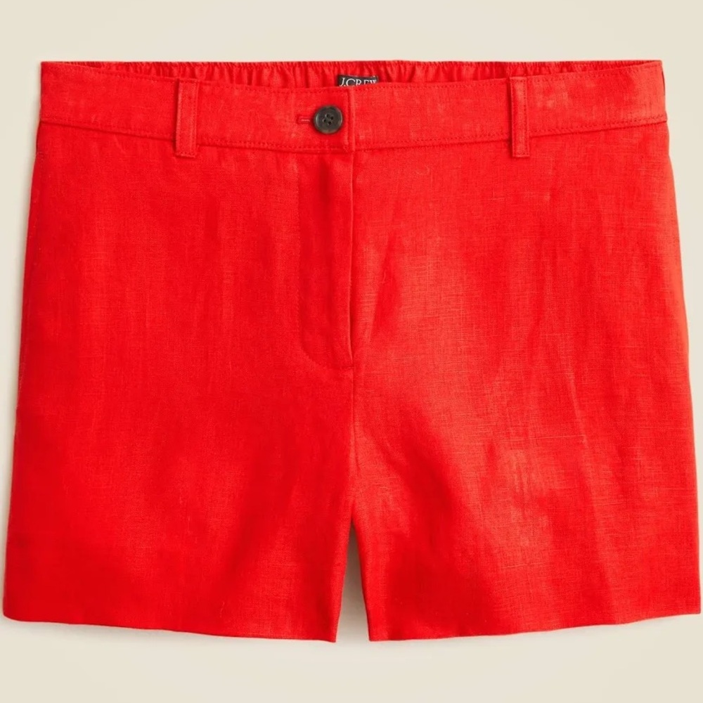 J. Crew 3” Women's Harbor Shorts 100% Linen NWT XL ARROYO - Picture 4 of 4